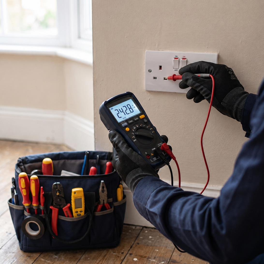 Electrical repair work carried out by H&E Electrician Ltd in London